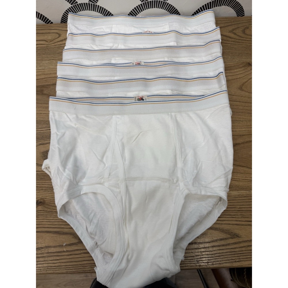 VTG 90s Fruit of the Loom Men's Briefs 6 Pairs White Size Large (38-40) 13765